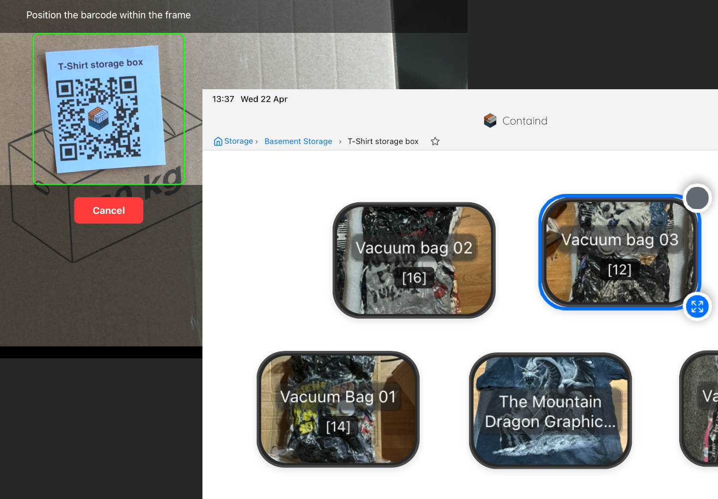 QR scan opening the matching Containd canvas